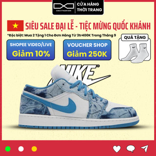 Giày Jordan Chính Hãng, Jordan 1 low Washed Denim DM8947-100 dành cho nam nữ Fullbox OXO FASHIN - Đổi Trả 30 Ngày