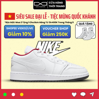 Giày Jordan 1 Low White Gym Red 553560-164 chính hãng cho nam nữ, Jordan 1 low real fullbox OXO FASHION