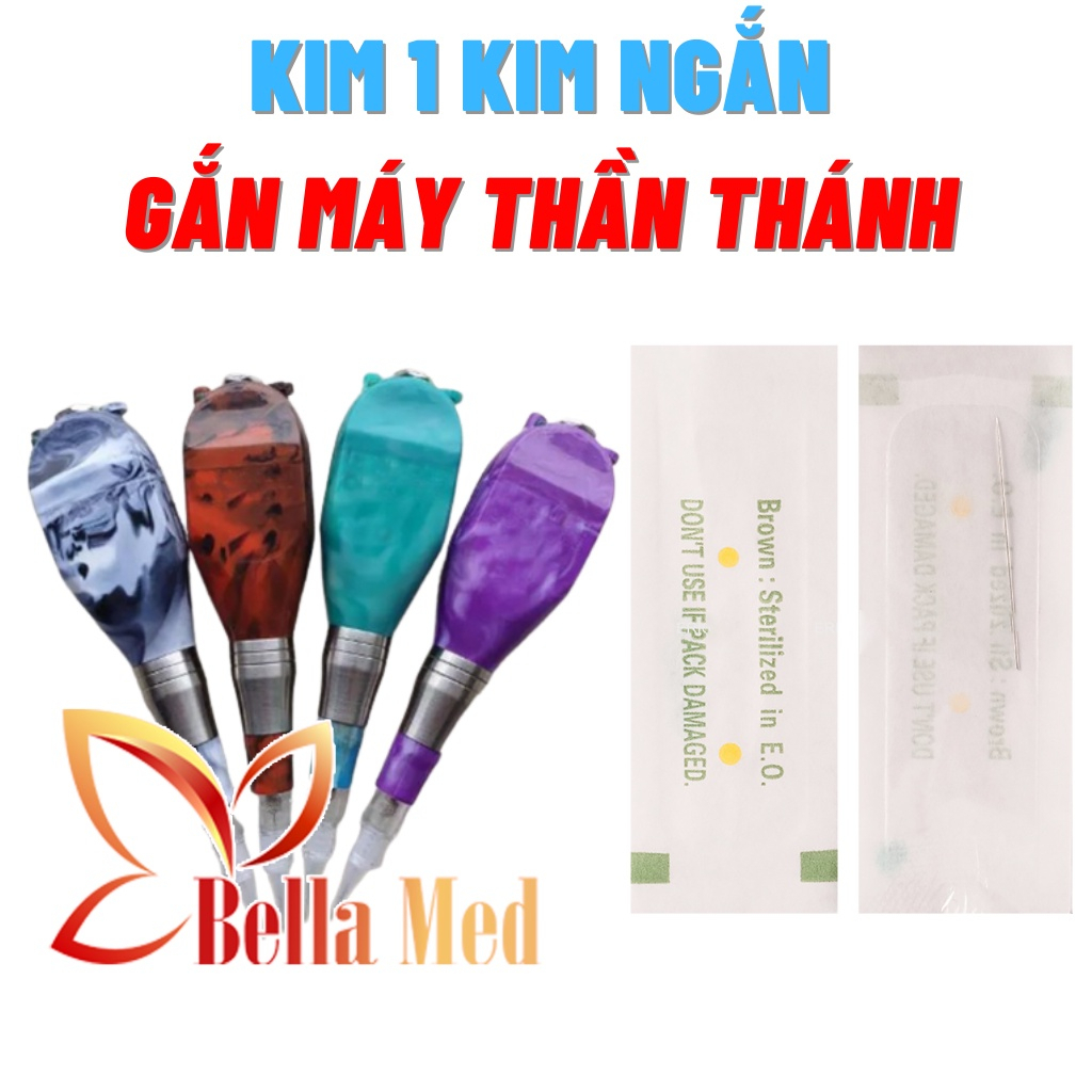Kim 1 loại ngắn gắn máy Thần thánh, Pro Mailisa dùng trong phun xăm - Túi 100 kim
