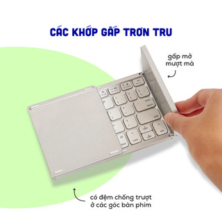 [Bảo Hành 3 tháng 1 dổi 1] Bàn Phím Gập Gọn, Anh Phi Bán Táo, Có Kết Nối Bluetooth mini Kèm Touchpad