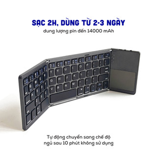 [Bảo Hành 3 tháng 1 dổi 1] Bàn Phím Gập Gọn, Anh Phi Bán Táo, Có Kết Nối Bluetooth mini Kèm Touchpad