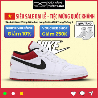 Giày Nike Air Jordan 1 Low White Univeristy Red 553558-118 Authentics dành cho nam nữ, Jordan 1 Chính Hãng FullBox