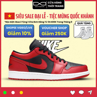 Giày Air Jordan 1 Low Reverse Bred 553558-606 chính hãng thể thao cho nam nữ, Jordan 1 real FullBox OXOFASHION