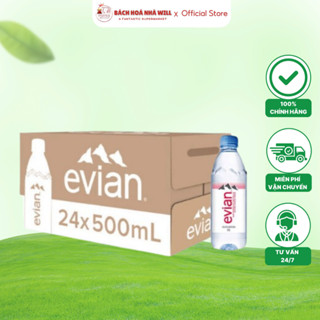  Thùng 24 Chai Nước Khoáng Thiên Nhiên Evian 550ml  550*24  Hương Vị Nhẹ Nhàng Dễ Uống - Bách Hóa Nhà Will 