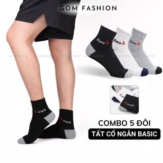  Combo 5 đôi tất cao cổ nam nữ GOMTAT cao cấp vớ cổ cao nam nữ vải cotton mềm mịn thoáng khí khử mùi - LUXIS-LD-S06-5DOI 