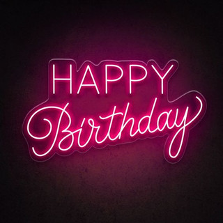    Tặng kèm băng dính   Đèn Neon Led trang trí chữ Happy Birthday trang trí decor  quán ăn nhà hàng party... 