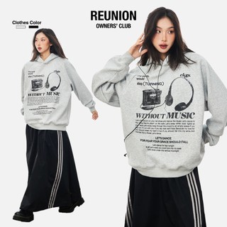 Áo Hoodie Nỉ Bông In Họa Tiết MUSIC Áo Hoodie Nam Nữ REUNION Form Mũ Rộng