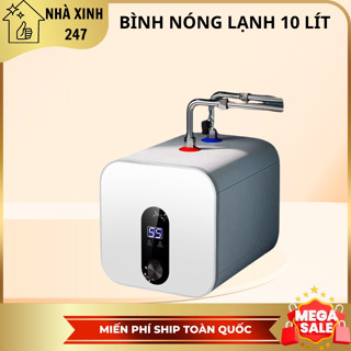 Bình nóng lạnh, bình nước nóng lạnh mini dung tích 10 lít công suất 1500w thiết kế nhỏ gọn tiện lợi dùng cho nhà bếp