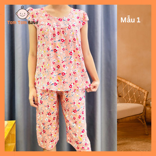 Túi 1 Bộ đồ Tole nữ, đồ bộ lanh mặc nhà Lửng Cánh Tiên, 5 Size từ 40- 80kg - Chất vải tole lanh 2 da mềm, mát, nhẹ nhàng