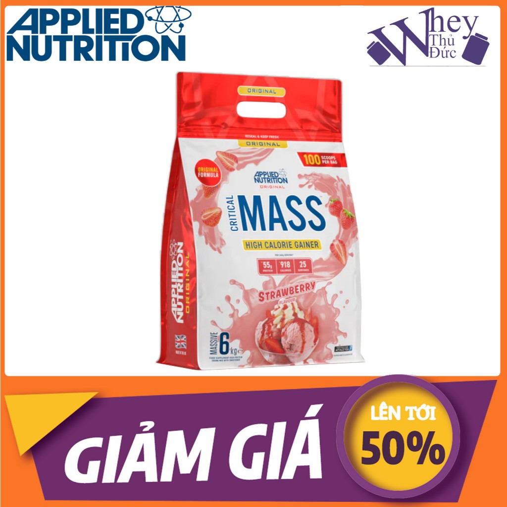 CRITICAL MASS 6KG Applied Nutrition 25 serving  - Sữa tăng cân tăng cơ cho người gầy