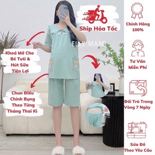   BEST SELLER    40kg - 75kg   Đồ Bộ Bầu Và Sau Sinh Cộc Thun Cotton Khóa Ti  Form Dễ Mặc  MCN 