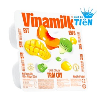 Sữa chua ăn vinamilk trái cây - vỉ 4 hộp x 100g