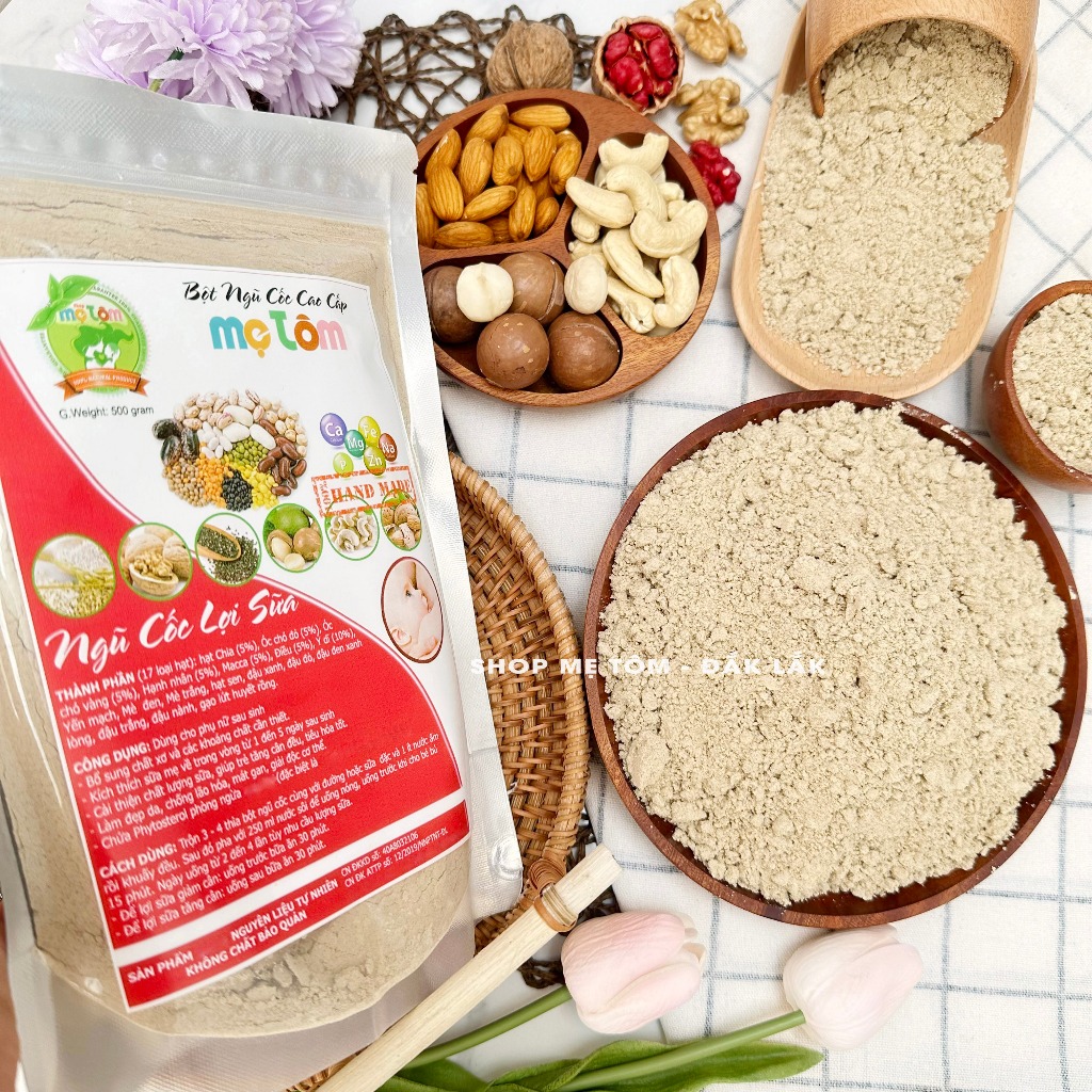 500GRAM BỘT NGŨ CỐC CAO CẤP 17 HẠT LỢI SỮA - MẸ TÔM NGŨ CỐC (CÓ XUẤT HÓA ĐƠN CÔNG TY)