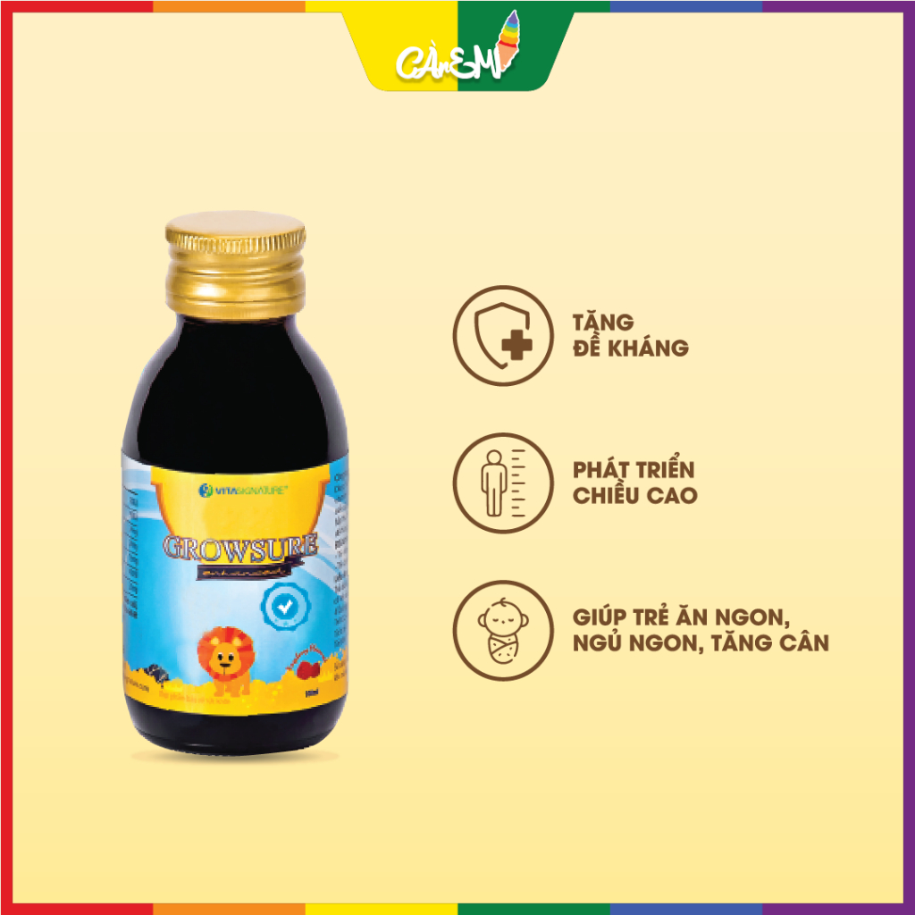 GROWSURE ENHANCED Siro Tăng Đề Kháng giúp bé ăn ngon, khỏe mạnh, tăng cường hệ miễn dịch