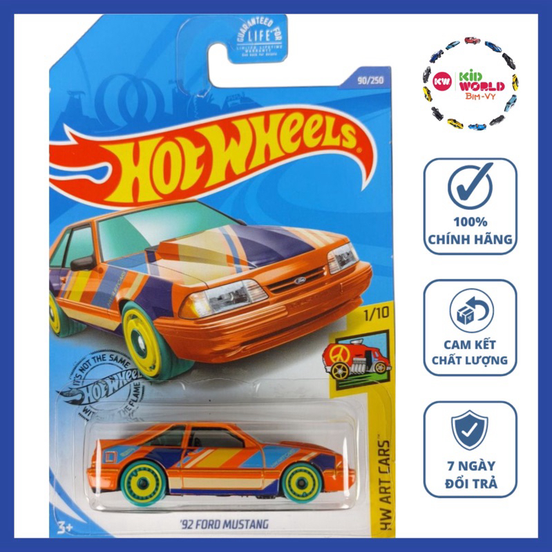 Xe mô hình Hot Wheels basic '92 Ford Mustang GHC13.