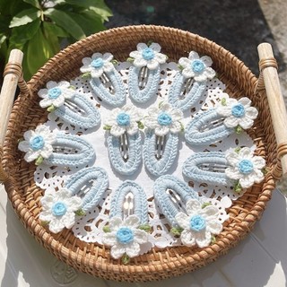 Kẹp tóc len handmade, kẹp mái bằng len thủ công xinh xắn nhiều mẫu dành cho nữ