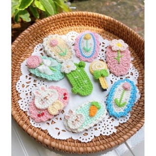 Kẹp tóc len handmade, kẹp mái bằng len thủ công xinh xắn nhiều mẫu dành cho nữ