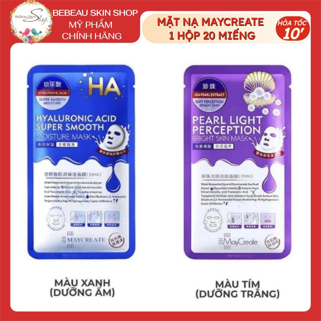 Mặt Nạ HA Maycreate 1 Hộp 20 Miếng - Bebeau