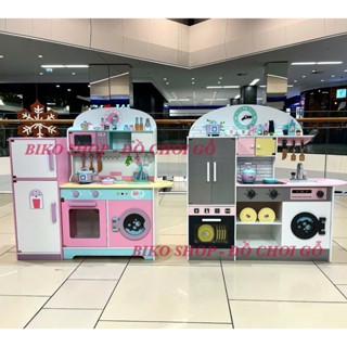 Đồ chơi nhà bếp kèm tủ lạnh 102cm bằng gỗ cho bé BIKO SHOP