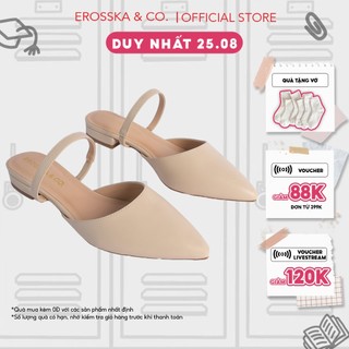 Erosska - Giày nữ đế xẹp mũi nhọn thời trang màu kem - EL019