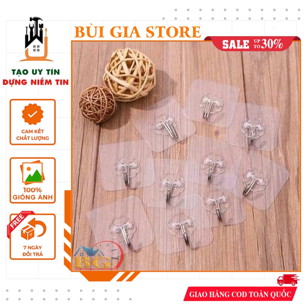 10 cái móc dán treo tường chịu lực