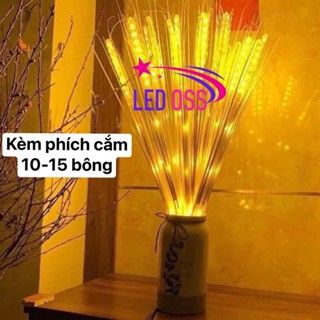 Đèn Led Bông Lúa, Đèn Led trang trí, Set 10, 15 bông Trang Trí, Bông lúa Vàng, Trang Trí Ban Thờ Phòng Khách, Kèm Phích