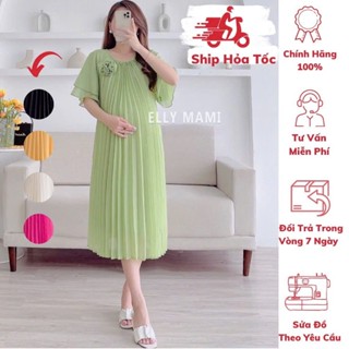   BEST SELLER   40kg - 75kg   Tặng Hoa Cài Đầm Bầu Suông Voan Ly Điệu Form Dễ Mặc,Siêu Mát,Nhẹ Tênh 