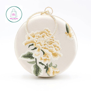 Túi áo dài - túi đi tiệc cưới thêu hoa mẫu đơn phú quý