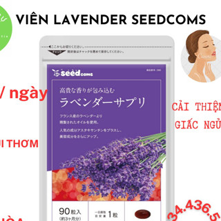   90 viên thơm  cải thiện giấc ngủ    Date 5 2027 Viên uống tỏa hương lavender làm thơm cơ thể Seedcoms Nhật 