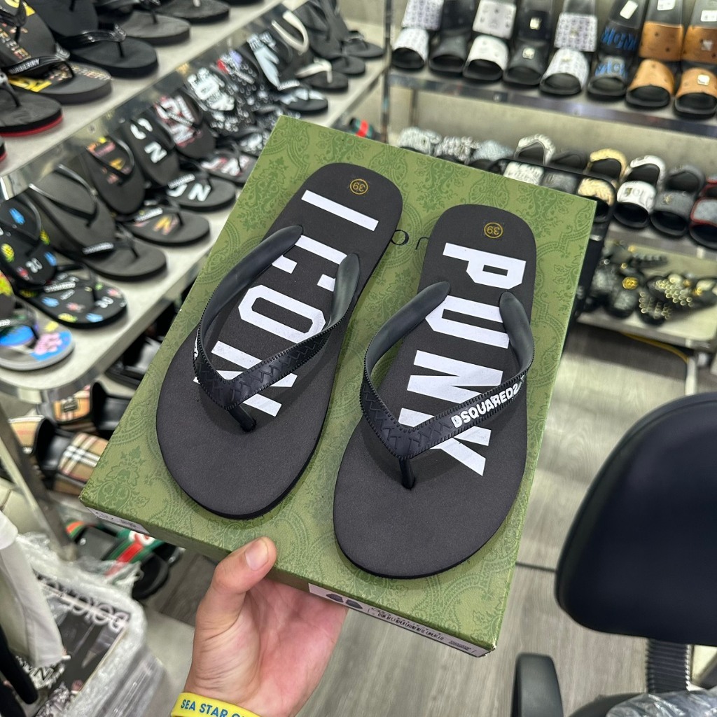 Dép Tông Dsq2 - DG - CD - BBR - Guci Viền Chữ Quai Đế Dày Đi Êm Chân Thoáng Mát Hàng Full Box Hộp