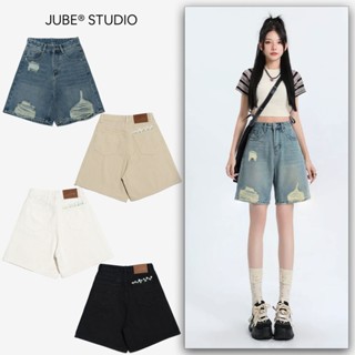 Quần Ngố Jean Nữ Ống Rộng Thêu Hoa Cúc Nhí Rách Kiểu Thời Trang