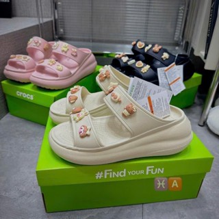 (Full Chram) Dép Sục Cross Nữ 2 Quai Đế Cao 7cm Hàng Quảng Châu Cao Cấp Tặng Full Chram