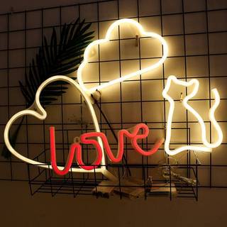 Đèn LED Neon Treo Tường Chữ LOVE Ánh Sáng Đỏ Trang Trí Phòng, Tiệc Cưới Đẹp Rực Rỡ