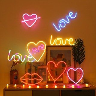 Đèn LED Neon Treo Tường Chữ LOVE Ánh Sáng Đỏ Trang Trí Phòng, Tiệc Cưới Đẹp Rực Rỡ