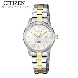 Đồng hồ nữ citizen pin-quartz dây thép không gỉ eu6074-51d - mặt xà cừ