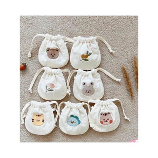 Túi Đựng Tỏi, Đựng Đồ Cho Bé Thêu Hình Phong Cách Hàn Quốc