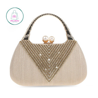 Túi clutch nữ bà xui đi tiệc đính đá chữ V