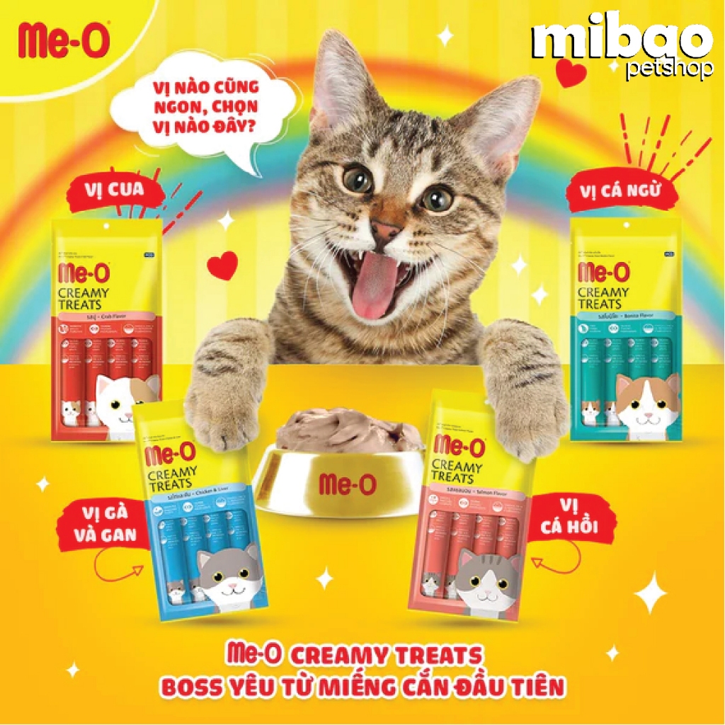 Súp Thưởng Cho Mèo Me-O Creamy Treats Nhiều Vị - Mibao Pet Shop