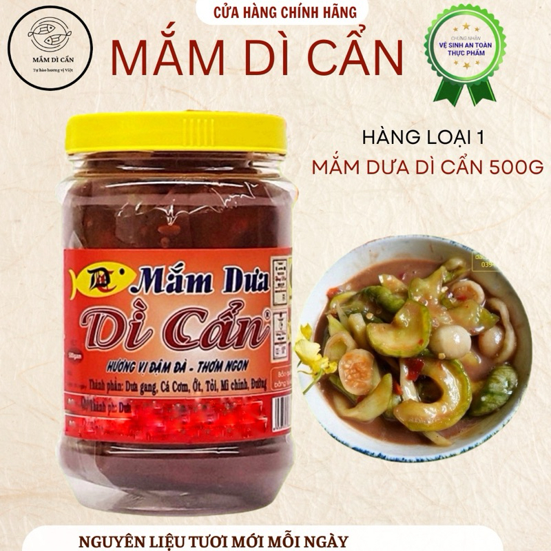 Mắm Dưa Cà Thập Cẩm Dì Cẩn (500gr/ 800gr) Dưa gang,cà pháo,đu đủ hòa quyện Mắm nêm cá cơm-Đặc Sản Đà Nẵng