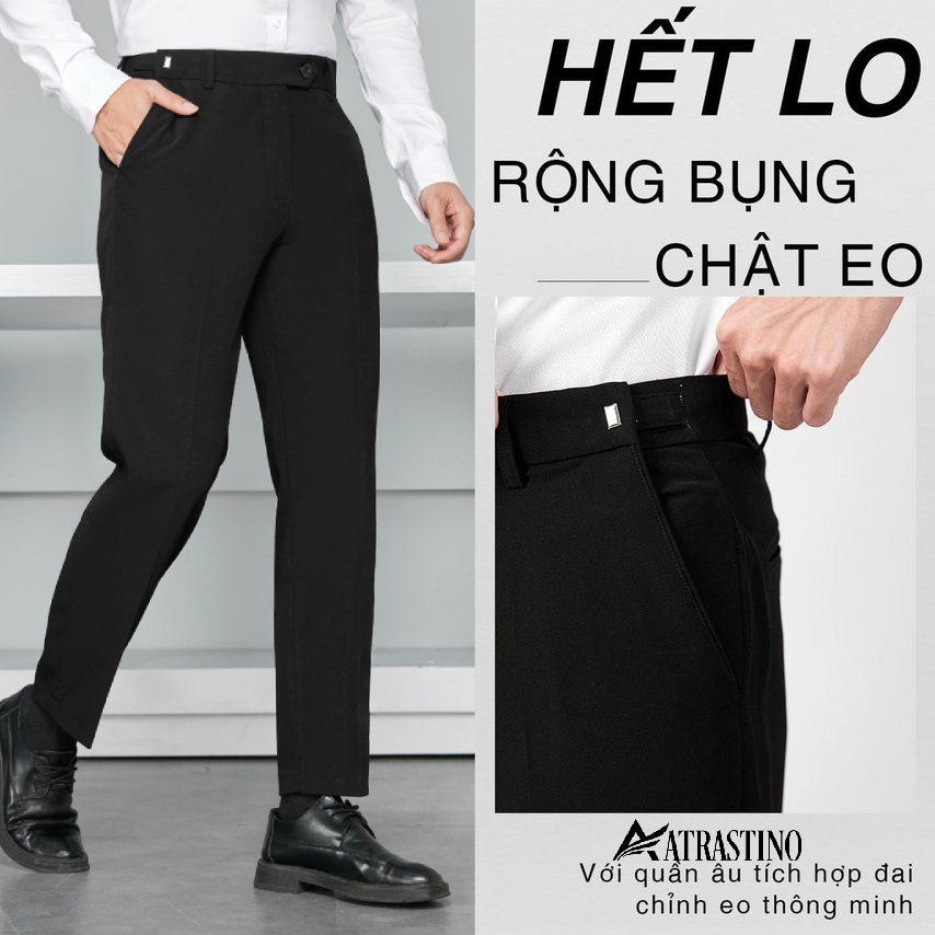 Quần âu nam cạp cao sidetab tăng cạp slimfit co dãn nhẹ 4 chiều thoáng mát không bai xù QATC