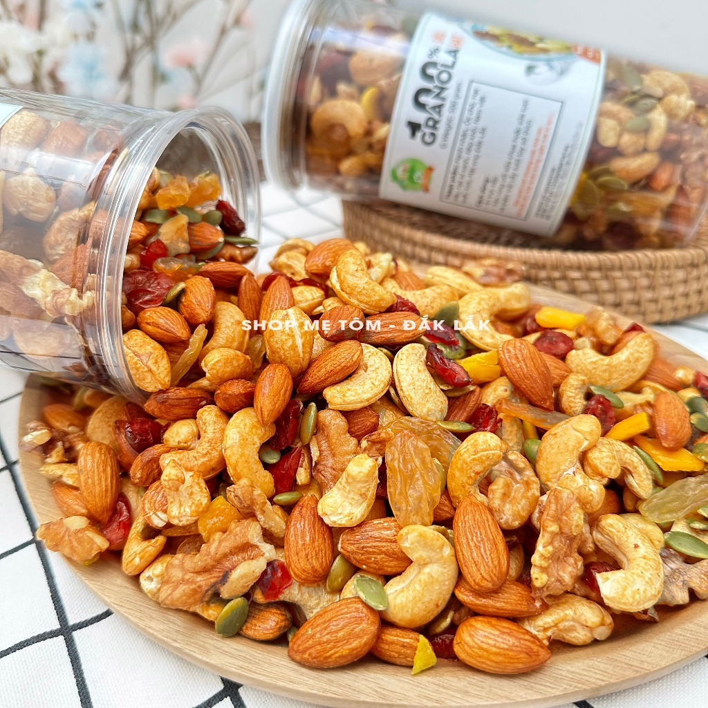 Granola siêu hạt nướng mật ong shop mẹ Tôm ngũ cốc hạt không đường (có xuất hóa đơn công ty đầy đủ)