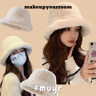  Nón Bucket Lông Nhung Mềm Mại Mùa Đông phong cách Ulzzang Du Lịch Makeupyourroom