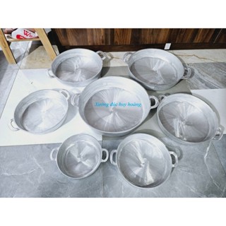 Chảo Gang đúc đáy bằng có nắp từ (22cm-41cm)