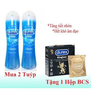 Combo 2 Gel Bôi Trơn DUREX PLAY CLASSIC 50ml Tặng 1 Hộp Bcs Kingtex, Ôm Sát