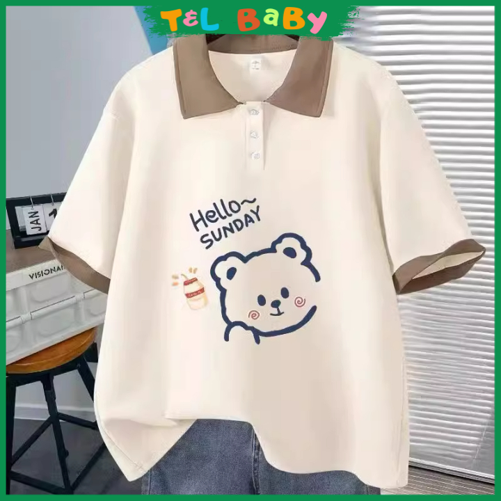 Áo PoLo Bé Gái Chất Liệu PoLy Cá Sấu Mềm Mát Cho Bé Từ 25-50kg