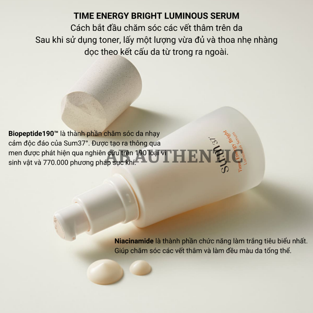 Combo 10 Gói Sample Tinh chất Sum trắng dưỡng sáng, mờ thâm nám Time Energy Serum - AB AUTHENTIC