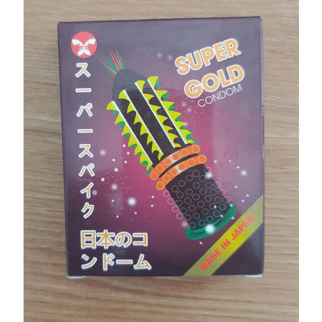 [Mua 5 tặng 1] Bao Cao Su SUPER GOLD Gân Gai Bi, 1 hộp 2 cái Bcs Kéo Dài Thời Gian Hệ