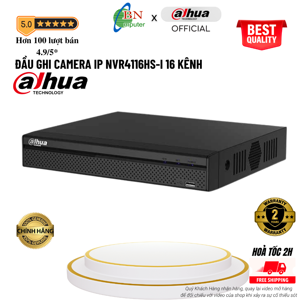 Đầu ghi hình 16 kênh Dahua XVR 4116HS - I chính hãng bảo hành 24 tháng