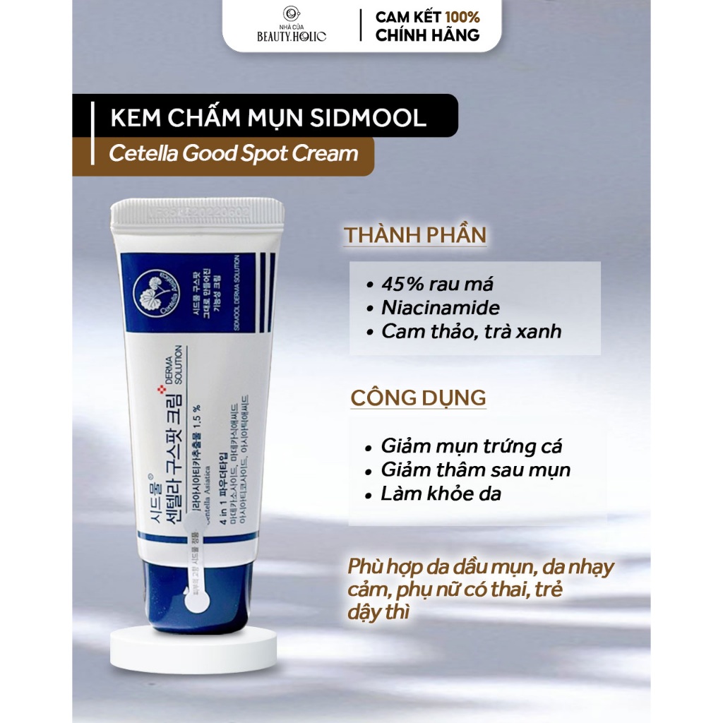 Kem chấm mụn SIDMOOL CENTELLA GOOD SPOT CREAM