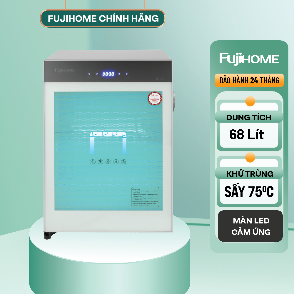 Máy sấy bát đĩa nhập khẩu FUJIHOME DD68 Khử trùng bằng tia Ozone và UV-loại bỏ 99,99% vi khuẩn Ecoli